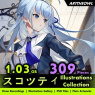 🔥 Digital Illustration Art - スコッティ 🔥 Anime Figure | CG Art Digital Drawing Book | Smart Drawing Tabl