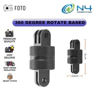 360 Degree Rotatable Based Seat Small Ant Helmet Accessories CNC Base for GoPro Hero 7 Black Osmo Action (Ship from Malaysia)