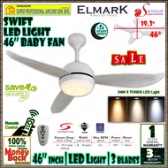Elmark Ceiling Fan SWIFT 46 inch Baby Fan with LED Light (3 blades) Remote Control Ceiling Fan Elmar