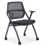 News Chair Waist Back Computer Chair Writing Board with Armrest Reception Chair Foldable Training Ch
