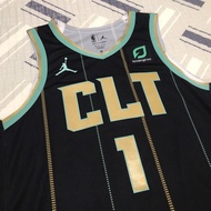 ⛹🏻‍♂️NBA Charlotte Hornets LaMelo Ball #2 Black 2022 city edition jersey Men Reebok Nike adidas sw s