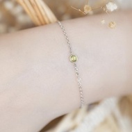 橄欖石925純銀方糖葡萄石果實手鍊