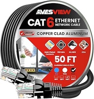 CAT 6 50ft Ethernet Cable, Indoor High-Speed 10Gbps Snagless Long CAT6 Ethernet Cable 50 ft for Inte