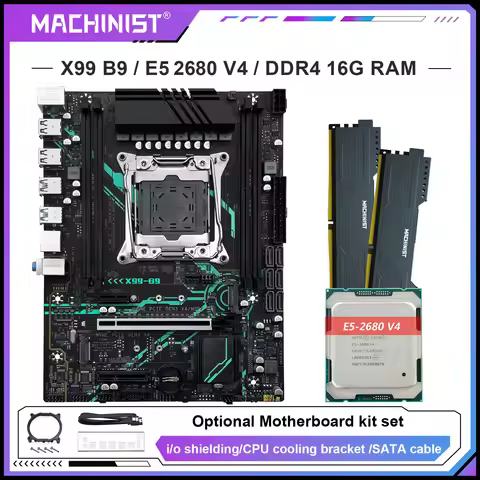 MACHINIST X99 B9 Motherboard C612 chip Optional LGA 2011-3 Xeon E5 2680 V4 Processor CPU combo And 1