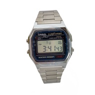 CASIO mens watches quartz wrist watch Digital -- BLK SLV A158W Direct from Japan Secondhand