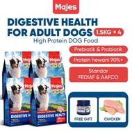 [BUNDLING 4pcs] Majes High Protein Digestive Health 1.5kg Dog Food Smooths Digestion Probiotic Dog F