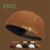 Vintage Brimless Skull Cap Dome Hip Hop Hat Eanie Docker Sailor Cap Street Casual Landlord Hat Lette