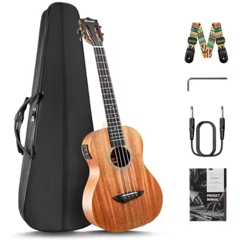 CB402 Baritone Electric Ukulele All Solid Mahogany Wood 30'' Professional Wood Ukelele Instrument Ki