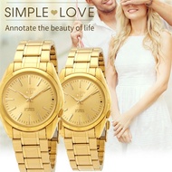 Ladies watchm❏Buy 1 Take 1 SEIKO 5 Waterproof Pawnable Couple Watch 18K Gold Watch for Women and Men