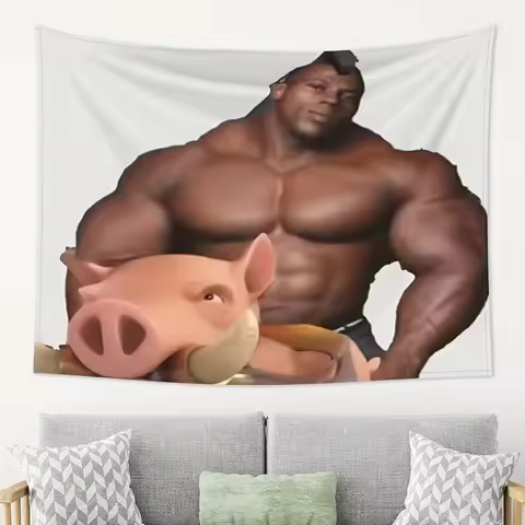HOG RIDER Tapestry Polyester Fiber Wall Hanging Vibrant Aesthetic Decor for Bedroom Dormitory Home O