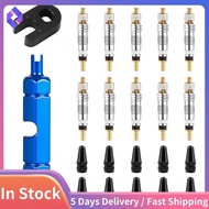 10pcs Valve Core for Presta,Valve Core Bike Bicycle Replacement with 2 Valve Core Remover Tools&10 V
