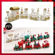 [特價]摩達客-耶誕木質小火車 (白色款) --聖誕禮物擺飾兒童玩具
