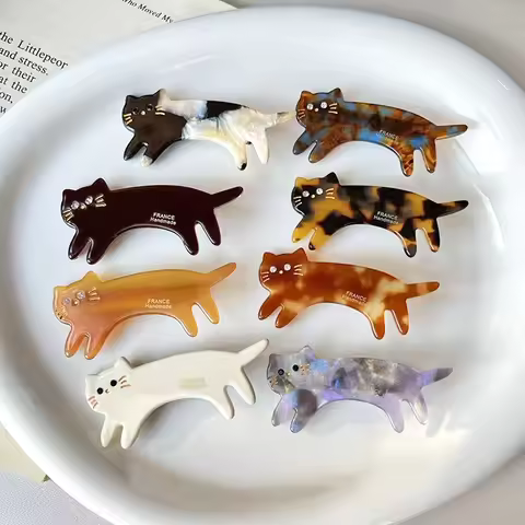 Korea France blogger's cute little cat hair clip French versatile bangs duckbill clip side broken ha