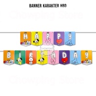 Banner Happy Birthday Bunting Flag/ BTS BT21 Birthday/