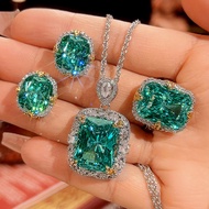 2025 Zhuangsheng Jewelry Simulation Para Green Temperament Fat Square Set Main 12 * 16-10 * 12tt26.8