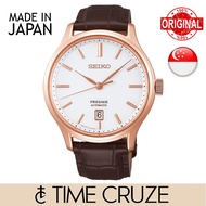 [Time Cruze] Seiko SRPD42J Presage Japan Made Automatic Calf Leather Rose Gold Stainless Steel Men Watch  SRPD42 SRPD42J