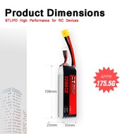 2PCS BTLIPO 3S Lipo Batteries 11.1V 2200mAh 25C XT60 for RC Truck Airplane Boat
