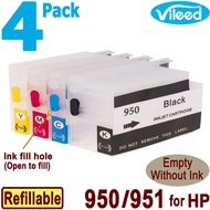 Compatible 4 Pack 950 K 951 C M Y Refillable Empty Print Cartridge Without Ink 950 Black 951 Cyan Ma