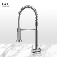 (In stock)kitchen pull out faucet kitchen sink wall mounted single cold stainless steel pull-out faucet kitchen sink faucet tap