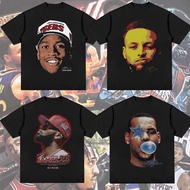Oversized NBA Iverson Curry James Irving Printed Cotton T-Shirt – Men’s Short Sleeve Men's Sports t 