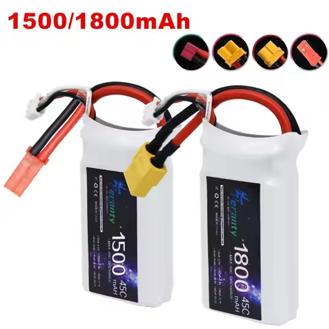 TERANTY 7.4V Lipo Battery 2S 1500MAH Battery For RC FPV Airplane Helicopter Drone Tank Model Racing 