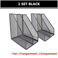 [2PC/SET] Borong365 Metal Document Organizer File Holder Magazine Holder A4 Paper Folder Rack Rak Bu