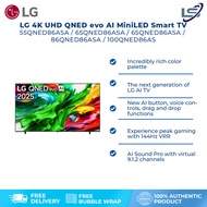 LG 55" / 65"  75" QNED evo AI Smart TV QNED86 Mini-LED 144Hz Dolby Vision & HDR10 4K UHD 65QNED86ASA