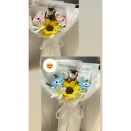 Graduation bear, graduation bouquet, velvet flower bouquet