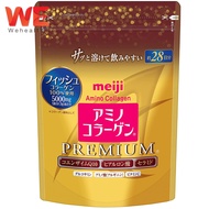 Meiji ซองทอง 28 วัน Amino Collagen Premium 5,000 mg เมจิ อะมิโน คอลลาเจน ชนิดผง คอลลาเจนเปปไทด์