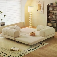Ready Stock 【Transformable】 Toast Sofa Bed Foldable Dual Use Teddy Velvet Couch Corduroy Daybed Matt