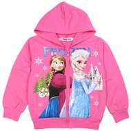 Kid Girl Jacket Coat Hoodies Cartoon Elsa Anna Frozen Princess Print Zipper Long Sleeve Cotton Hoode