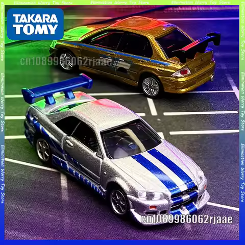 Takara Tomy Tomica Fast & Furious Alloy Car Model Nissan GT-R Mitsubishi Lancer Evo Simulation Racin