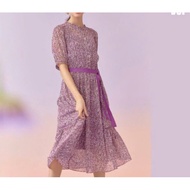 An-Nas4i thin 1-layer chiffon midi dress with loose sleeves