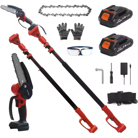 2-in-1 Cordless Pole Saw Mini Chainsaw for Tree Trimming Yard Work with Adjustable Pole Length from