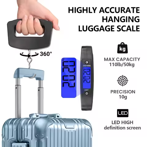 50kg/100g LCD Digital Scale Electronic Luggage Portable Luggage Scale High Precision Travel Digital 