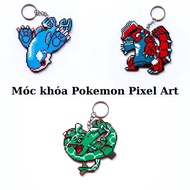 Pokemon Keychain Combo Set of 3 Weather Rayquaza, Groudon, Kyogre Pixel Art Style 3D printed