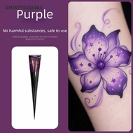 UMISTYSODABX Henna Tattoo Cream, Easy-To-Use Semi-permanent Henna Paste Cone, Henna Tattoo Cream Bla