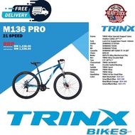 TRINX BIKE - Mountain Bike 29 - M136 PRO - MTB 29 - Aluminum - Free Shipping - Frame M 17 Inch (Rider Height 170-185cm)