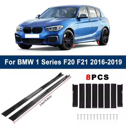 2m Sectional Side Skirt Extension Lips For BMW 1 Series F20 F21 2016-2019 - Racing Side Spoiler Car