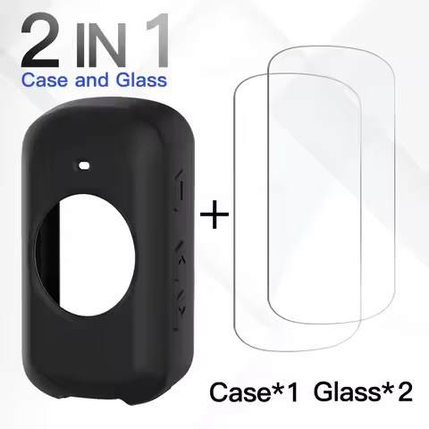 2Pcs Tempered Glass + Silicone Case for Garmin Edge 850 550 840 540 530 830 1040 130 Plus GPS Stopwa