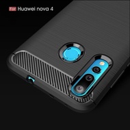 Huawei Nova 4 Y7 Pro 2019 Honor 20 Lite Soft Case Cover Casing Carbon Fiber Brushed TPU Silicone