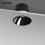 Aisilan LED Recessed Ceilling Downlight Frameless 7W Cutout Size 8cm Anti-glare Spot Light for Living Room Corridor Bedroom