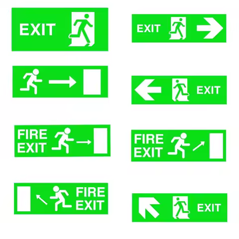 Classic sticker Multiple exit warning sign stickers for door stairs home garage bumper waterproof ca