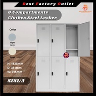 BFO S141/A Metal Locker Cabinet (6 Door) / Locker Besi / Locker Organizer / Locker Asrama / Steel Lo