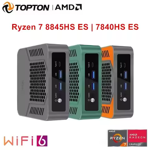 Topton Solid Gaming Mini Computer AMD Ryzen 9 7940HS ES R7 8845HS ES USB4.0 Dual LAN 2xDDR5 Windows 