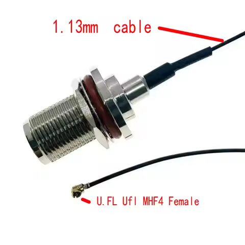 N FEMALE BULKHEAD to U.FL Ufl MHF4 Female to Waterproof N Female RF1.13 Pigtail