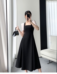 Toply shop COD + GRATIS ONGKIR Dres wanita lengan pendek / Dres wanita + outer bahan cey / Dres