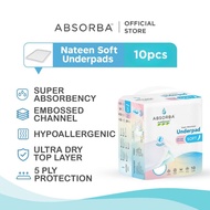 ABSORBA Nateen Soft Adult Underpads(75x75 cm) 5ply - absorb fast better dryness, protect mattress/ch