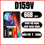 ( 1 TỶ GB - Nạp Theo Tháng ) Sim 5G Vinaphone Gói TD49 D159V BIG50Y Miễn Phí 1 Tháng Đầu Dùng Mạng T