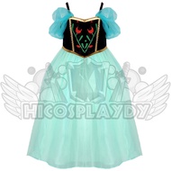 hiCosplaydy Kids Frozen Princess Anna Dress Cosplay Costume